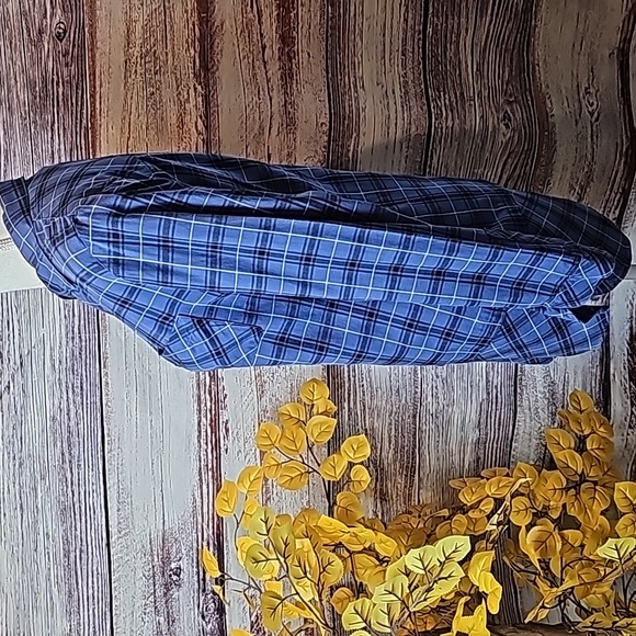 NEW J JILL BLUE PLAID OVERSIZED LONG SLEEVE BUTTON-UP SHIRT - Picture 6 of 15
